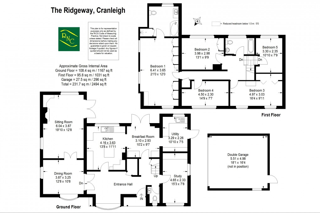 Floorplan for The Ridgeway, Cranleigh