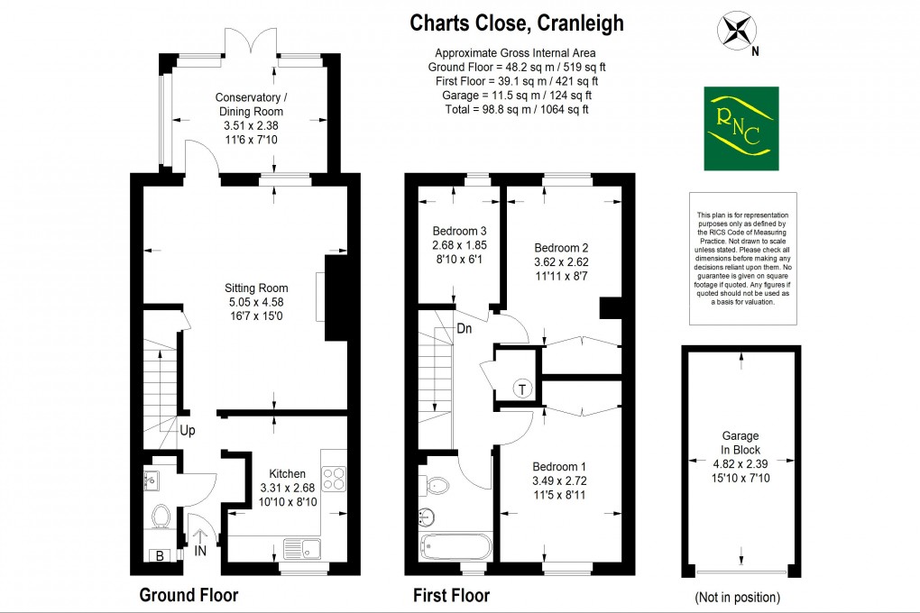 Floorplan for Charts Close, Cranleigh
