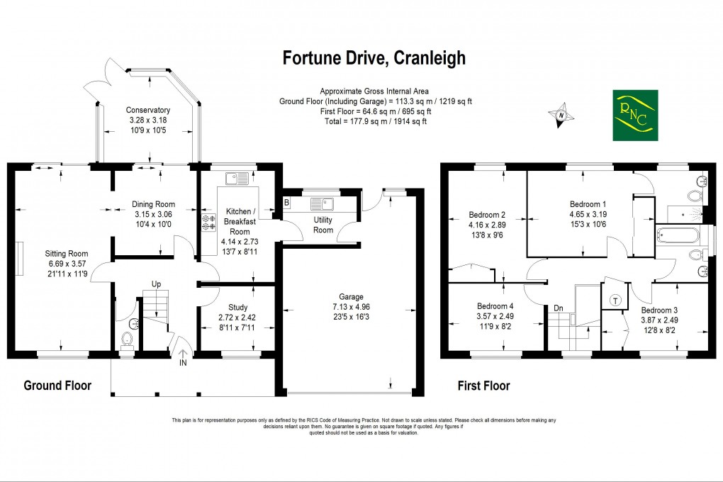 Floorplan for Fortune Drive, Cranleigh
