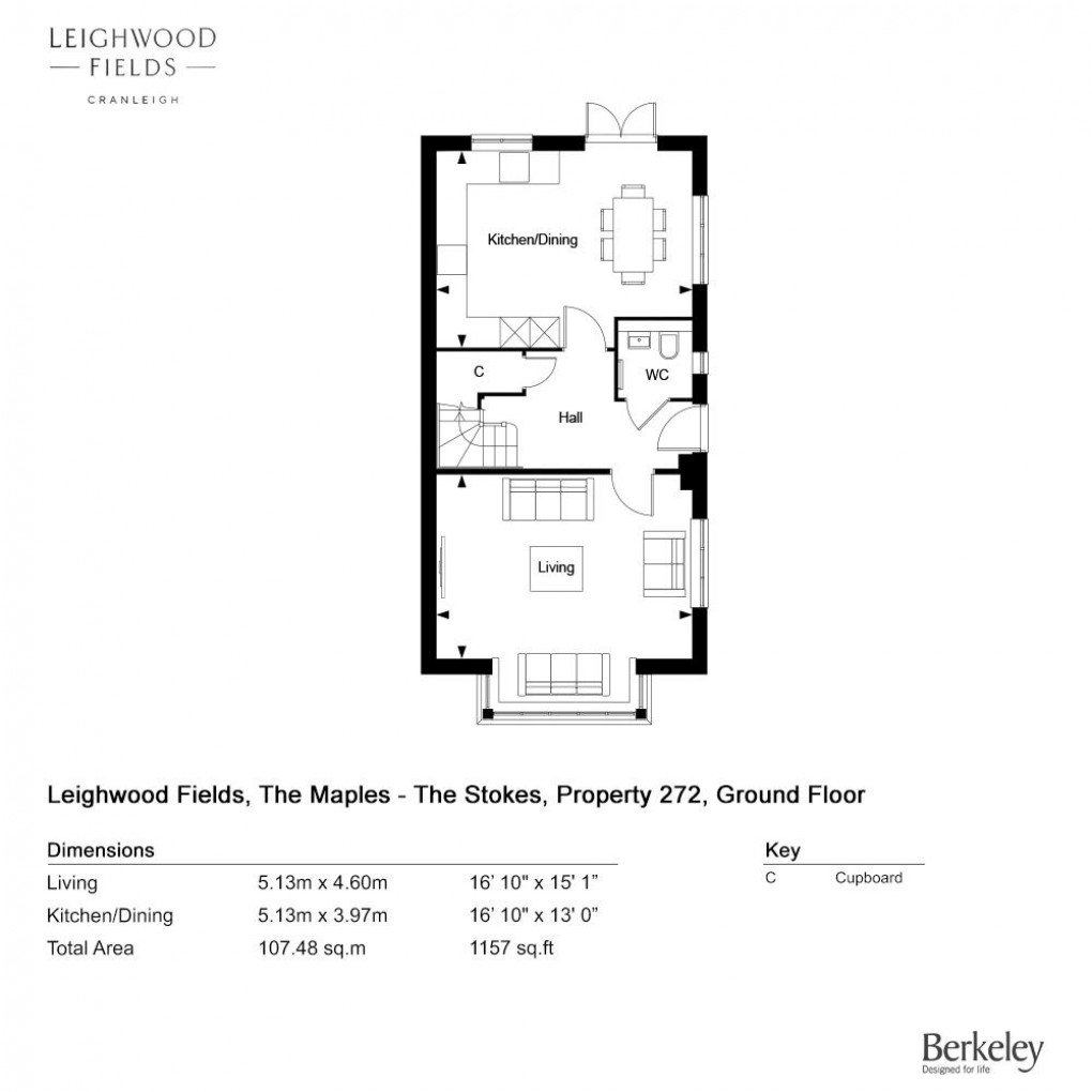 Floorplan for The Stokes, Leighwood Fields, Cranleigh