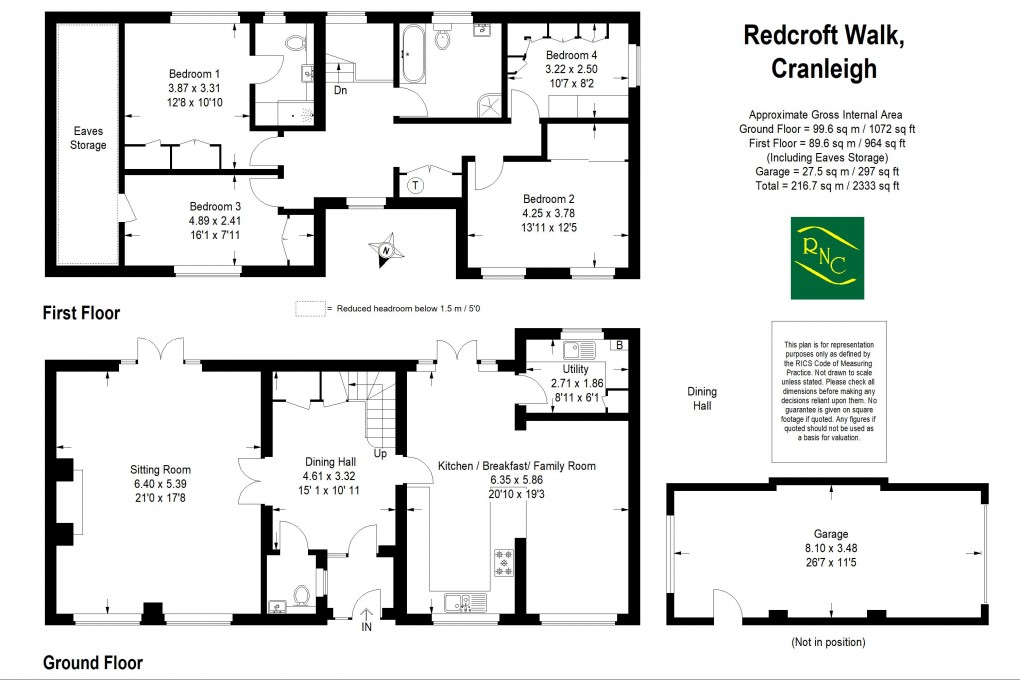 Floorplan for Redcroft Walk, Cranleigh