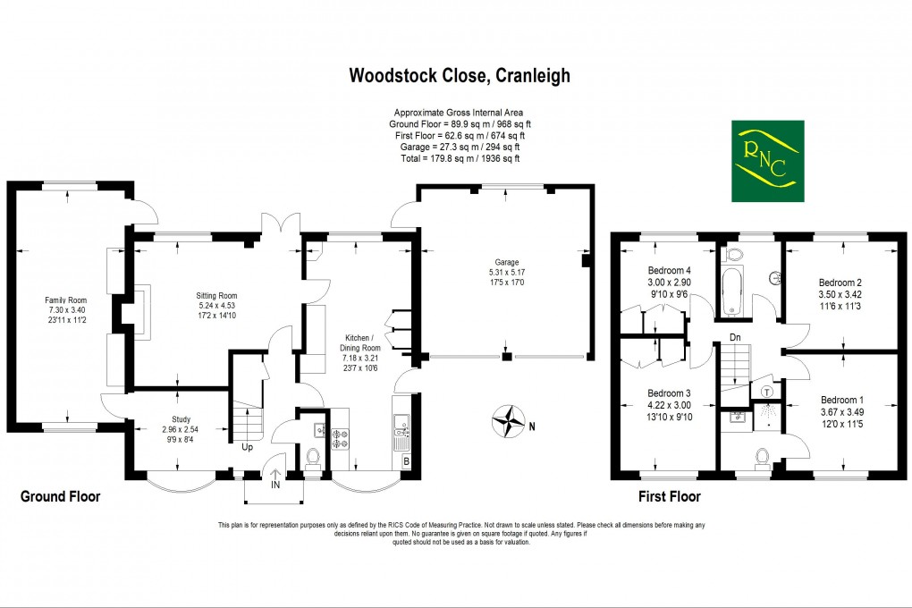 Floorplan for Woodstock Close, Cranleigh