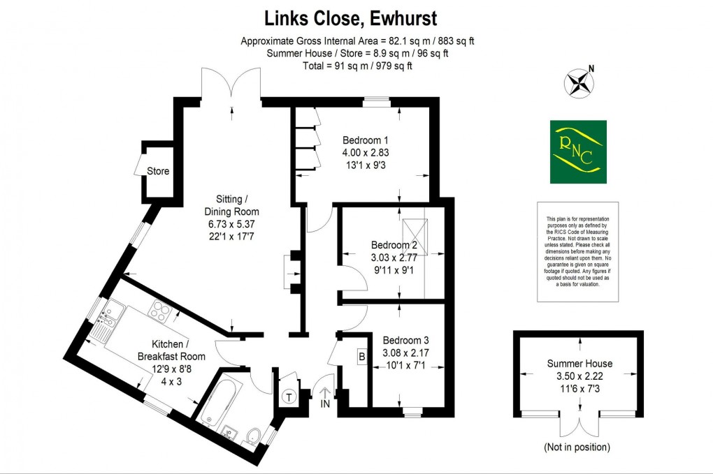 Floorplan for Links Close, Ewhurst, GU6