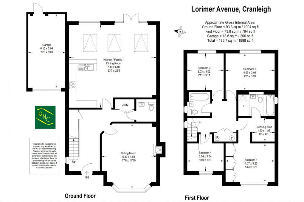 Floorplan for Lorimer Avenue, Cranleigh, GU6