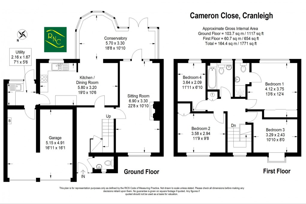Floorplan for Cameron Close, Cranleigh, GU6