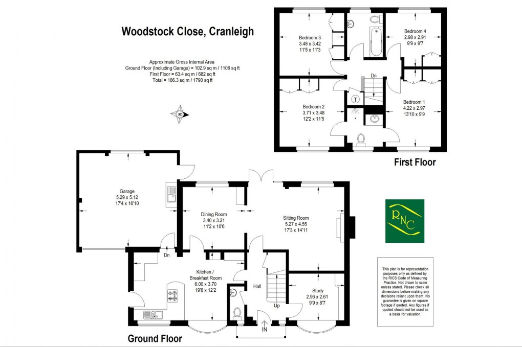Floorplan for Woodstock Close, Cranleigh, GU6