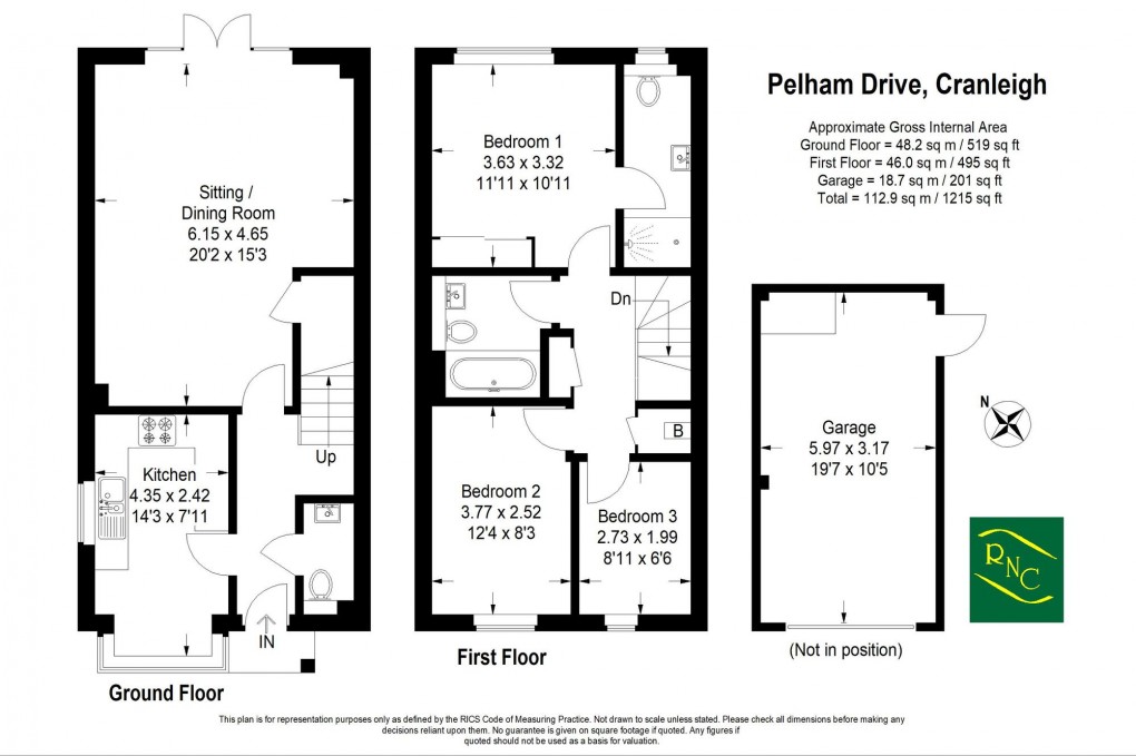 Floorplan for Pelham Drive, Cranleigh, GU6