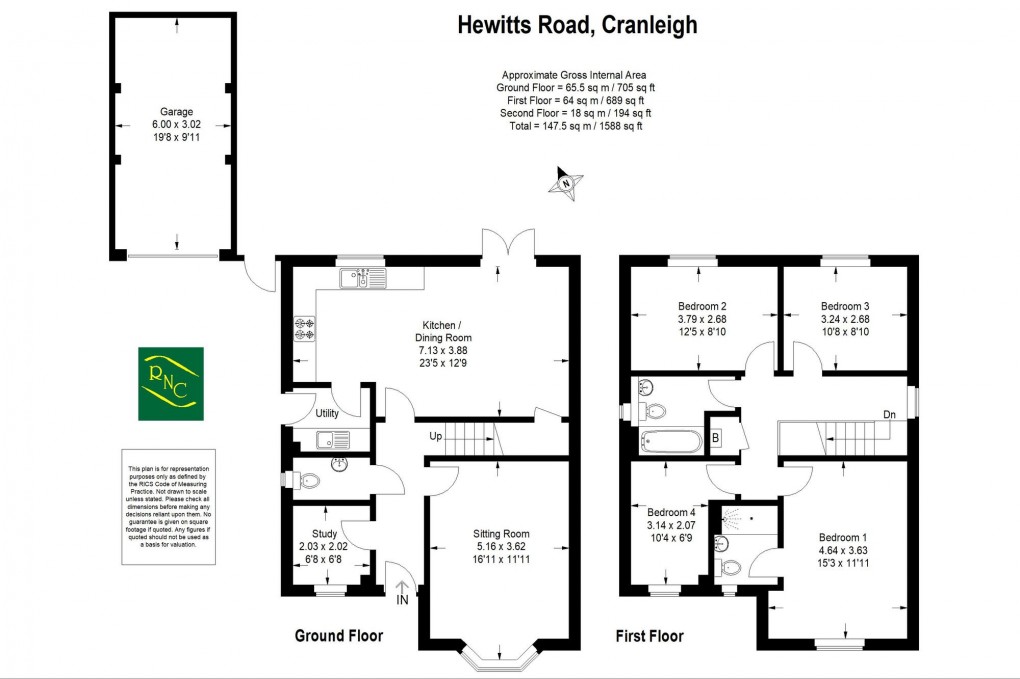 Floorplan for Hewitts Road, Cranleigh, GU6