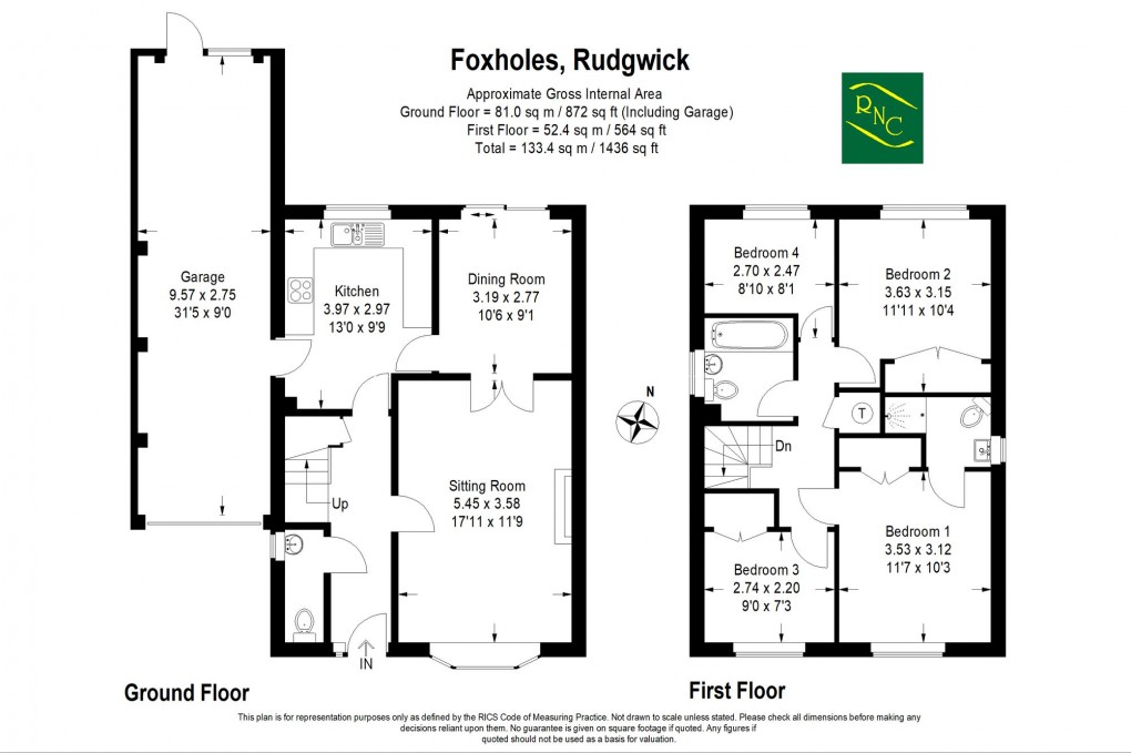 Floorplan for Foxholes, Rudgwick, RH12