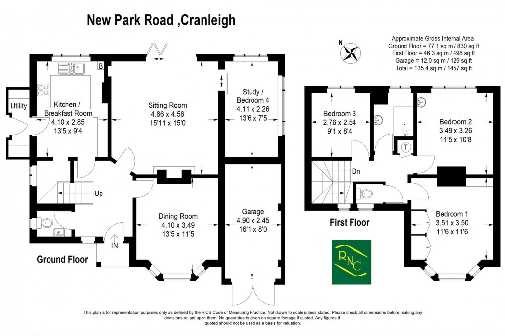 Floorplan for New Park Road, Cranleigh, GU6