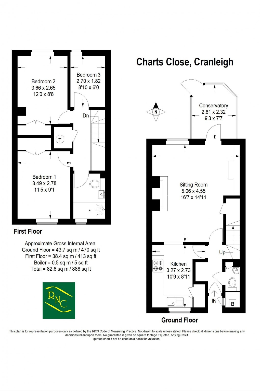Floorplan for Charts Close, Cranleigh, GU6