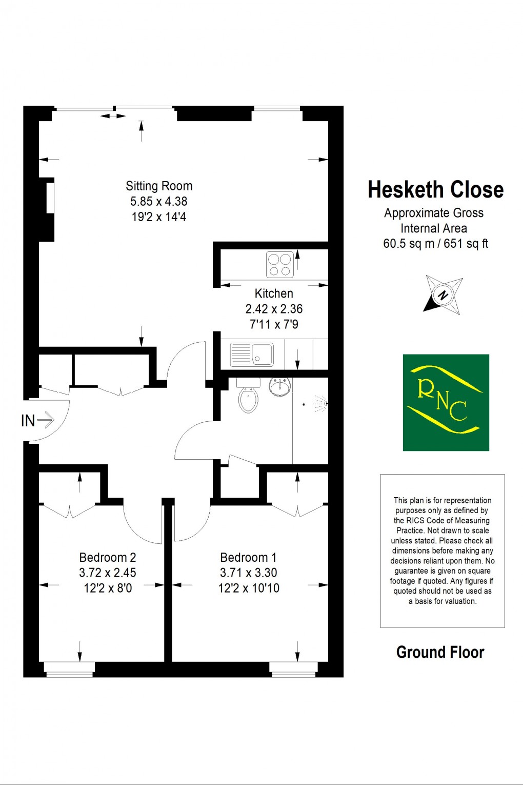 Floorplan for Hesketh Close, Cranleigh, GU6